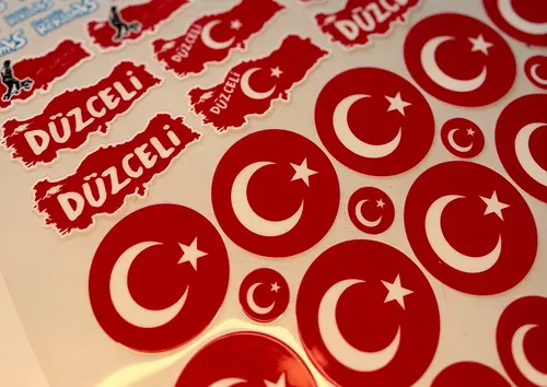 UV DTF baskı: bayrak ve şehir etiketleri