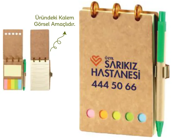 Kraft spiralli notluk, 10 × 14,5 cm: ürün fotoğrafı ve renkleri