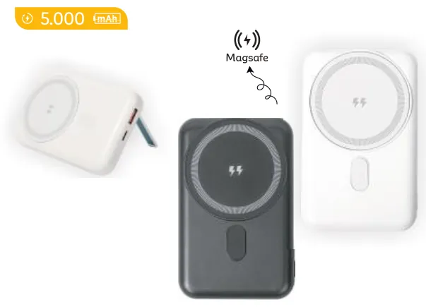 Magsafe powerbank, 5.000 mAh: ürün fotoğrafı ve renkleri