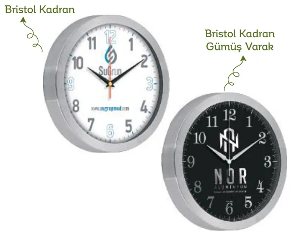 Duvar saati, 25 cm, alüminyum kasa: ürün fotoğrafı ve renkleri