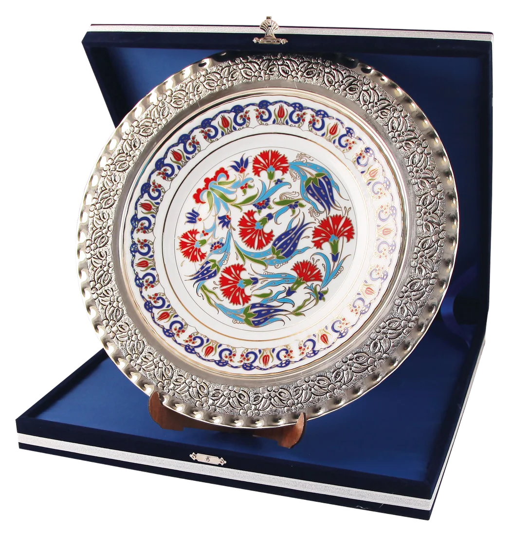 Gümüş İşlemeli Plaket Tabak