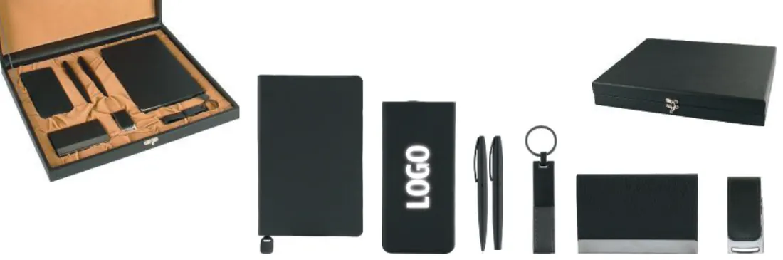 Defter ve powerbank VIP set: ürün fotoğrafı ve renkleri