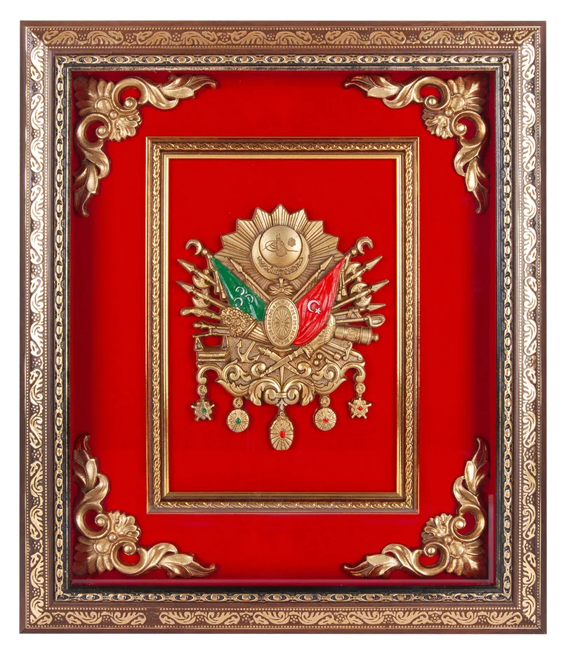 Saltanat Osmanlı Arması Kabartmalı Tablo, kırmızı