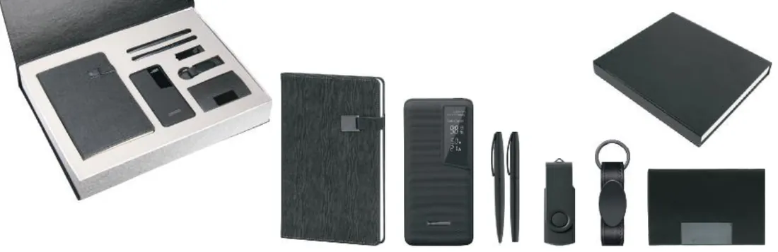 Defter ve powerbank VIP set: ürün fotoğrafı ve renkleri