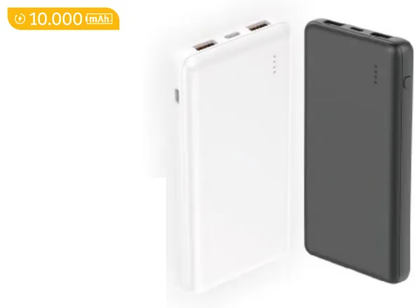 Powerbank, 10.000 mAh: ürün fotoğrafı ve renkleri