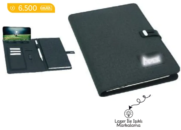 Powerbanklı organizer, 6.500 mAh: ürün fotoğrafı ve renkleri