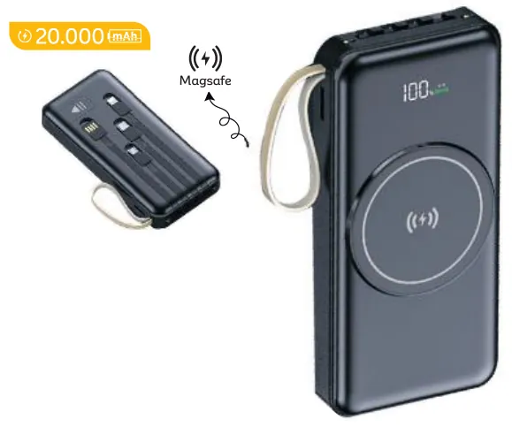 Magsafe powerbank, 20.000 mAh: ürün fotoğrafı ve renkleri