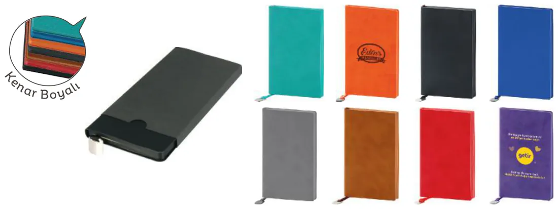 Tarihsiz defter, 10 × 17 cm: ürün fotoğrafı ve renkleri