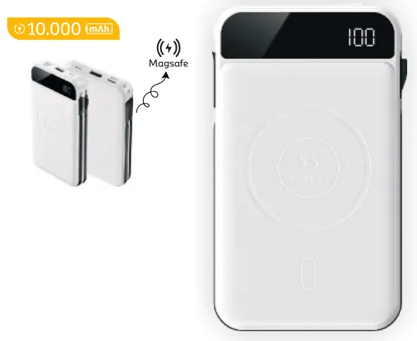 Magsafe powerbank, 10.000 mAh: ürün fotoğrafı ve renkleri