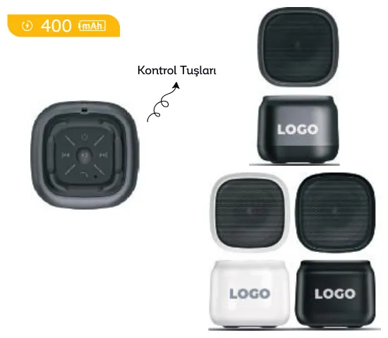 Mini bluetooth hoparlör: ürün fotoğrafı ve renkleri