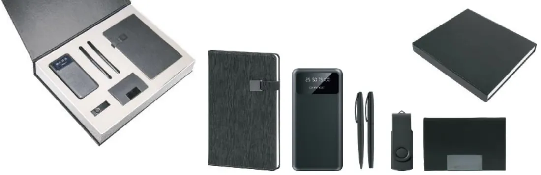 Defter ve powerbank VIP set: ürün fotoğrafı ve renkleri