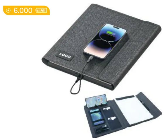 Powerbanklı organizer, A4, 6.000 mAh: ürün fotoğrafı ve renkleri